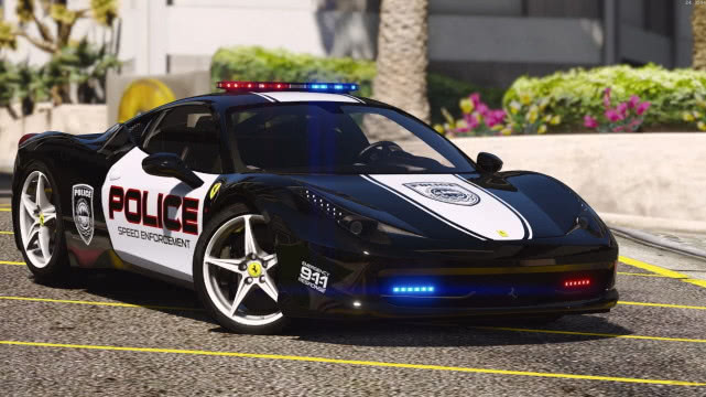 gta5 mod 法拉利458 italia警车涂装版_易车