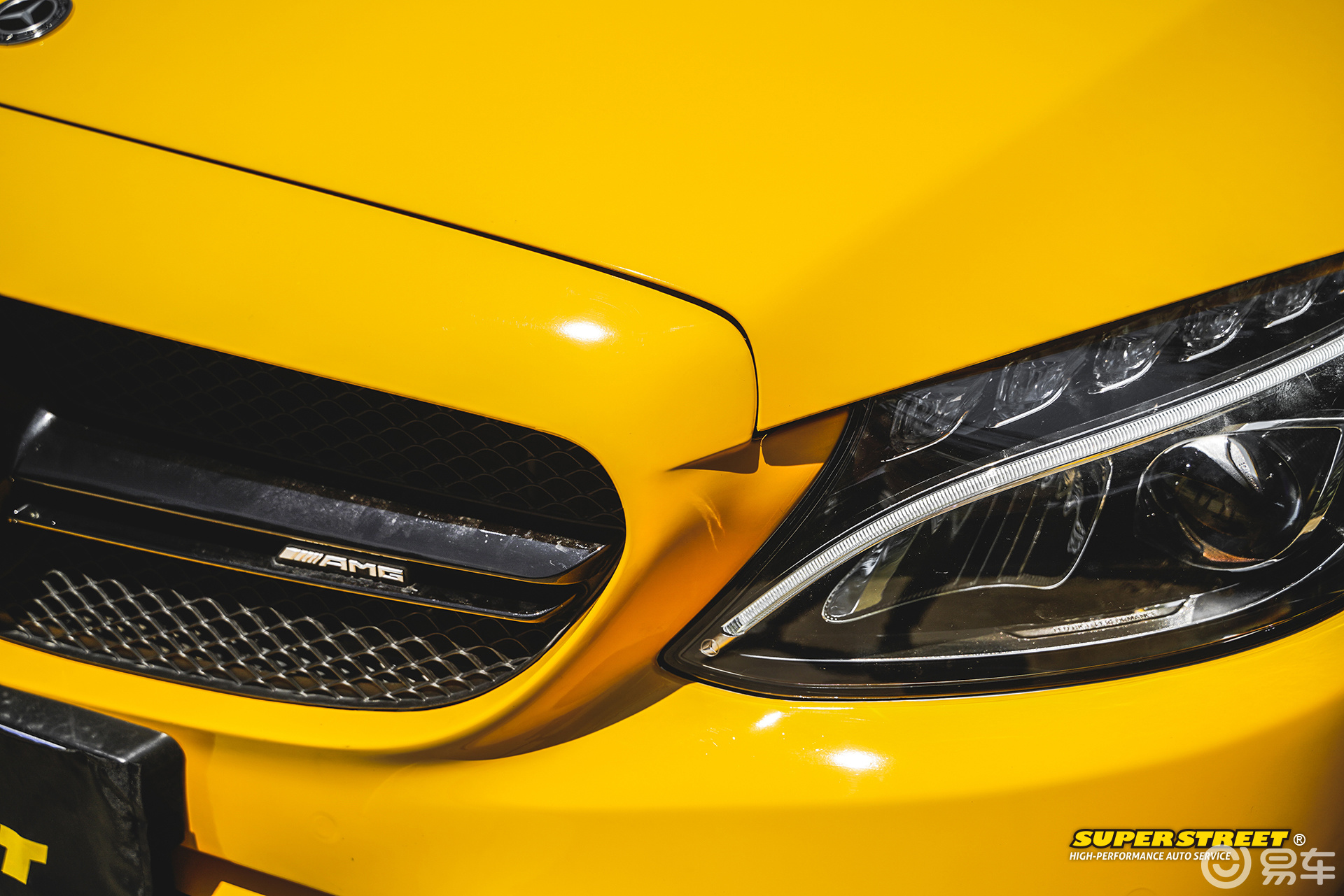 奔驰c级w205改色艾利亮光深黄改色膜