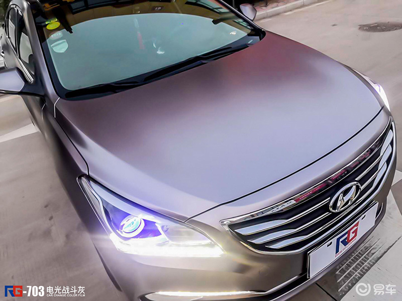 现代名图车身改色电光战斗灰rg瑞集改色膜河南南阳店出品