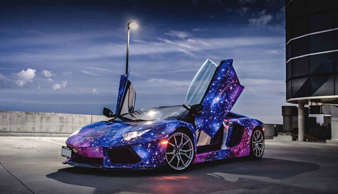 兰博基尼aventador涂装变身银河系炫耀无比