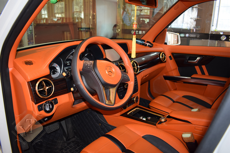 奔驰glk内饰个性改装成都艺腾